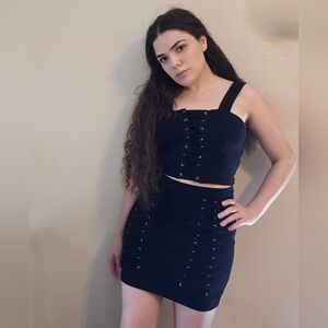 Bebe Lace up Corset Set